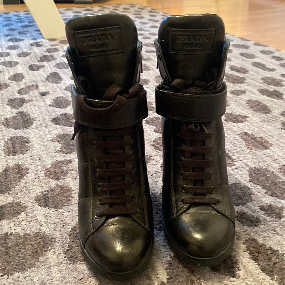 Black Prada boots, size 38 1/2